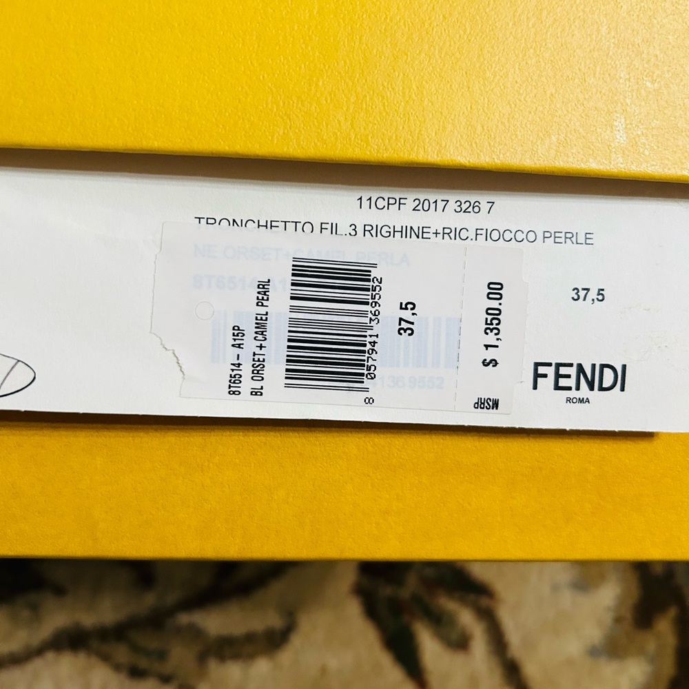 FENDI BOOTS TRONCHETTO FIL.3 WITH PEARLS 7.5 SIZE - Picture 11 of 14